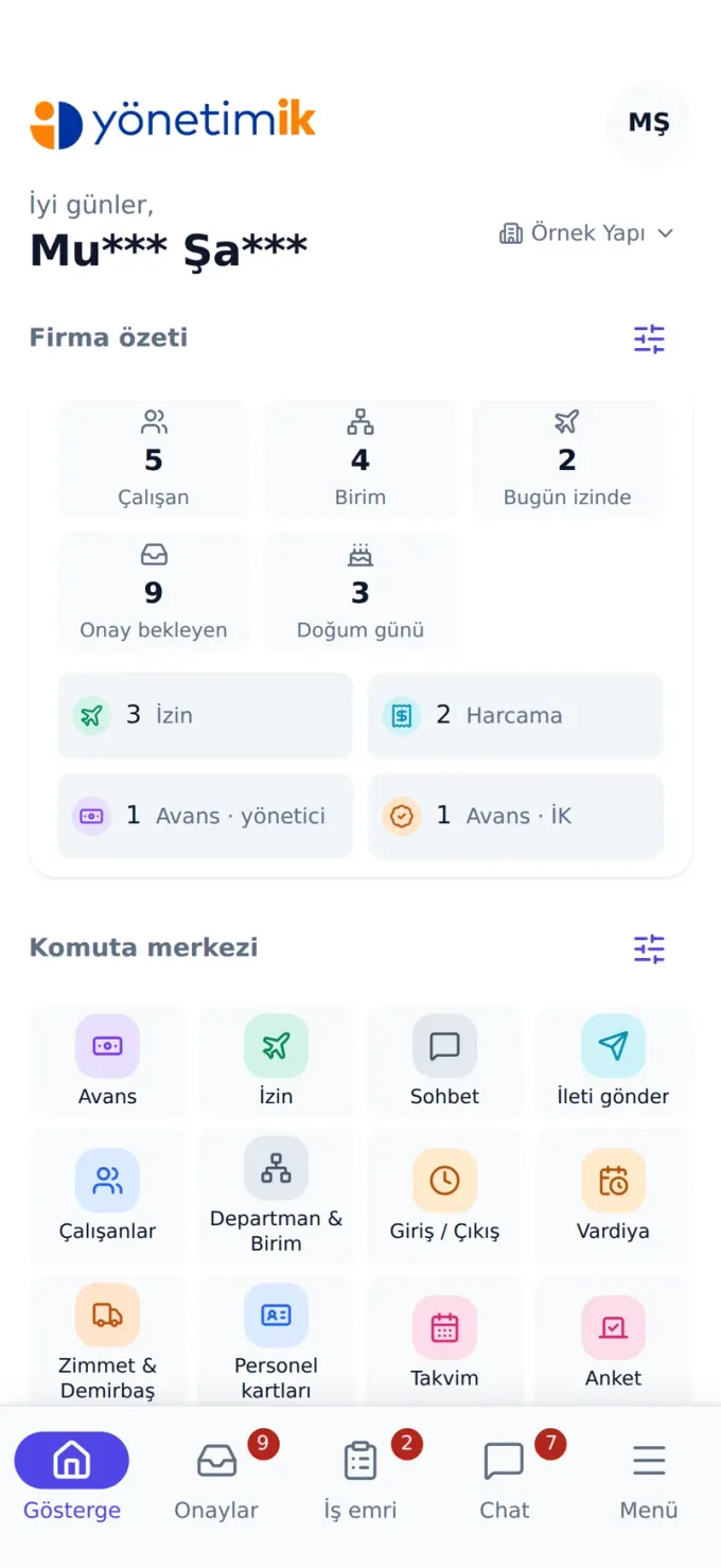 Yönetici uygulaması